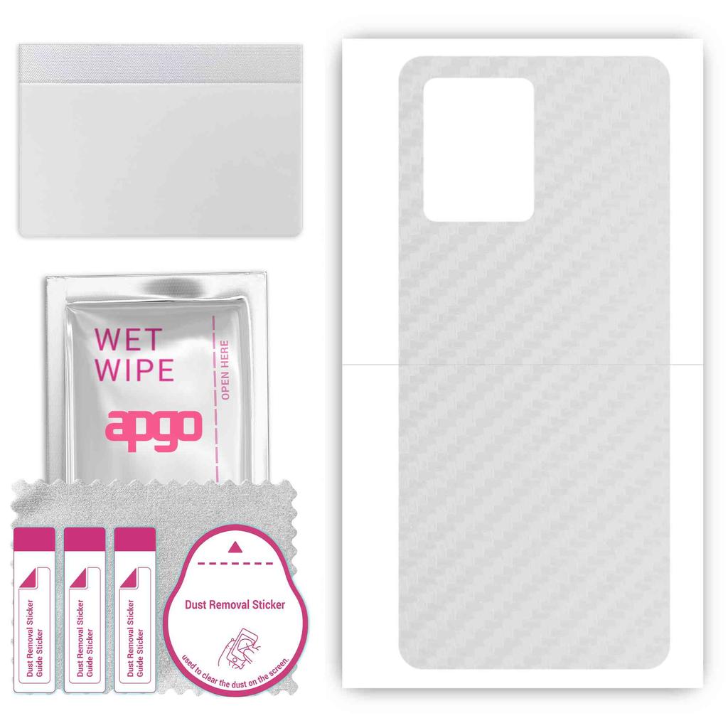 apgo Protective Skin Sticker for the Back Compatible with ZTE Blade A72 5G, Wrap Film, Foil, Vinyl - Pattern Transparent Carbon