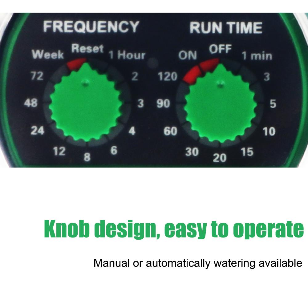 Система капельного орошения с двумя циферблатами, работающими от батареек, автоматический контроллер полива сада, шаровой клапан, электронный таймер подачи воды, зеленый