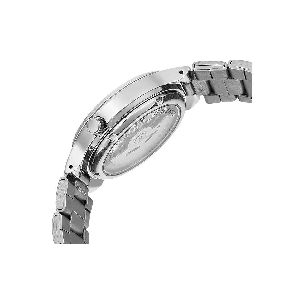 Seiko Часы мужские водонепроницаемые 5 серии с отображением даты и дня недели Механический механизм Стальной ремешок Мужские часы Белые SNKA01K1