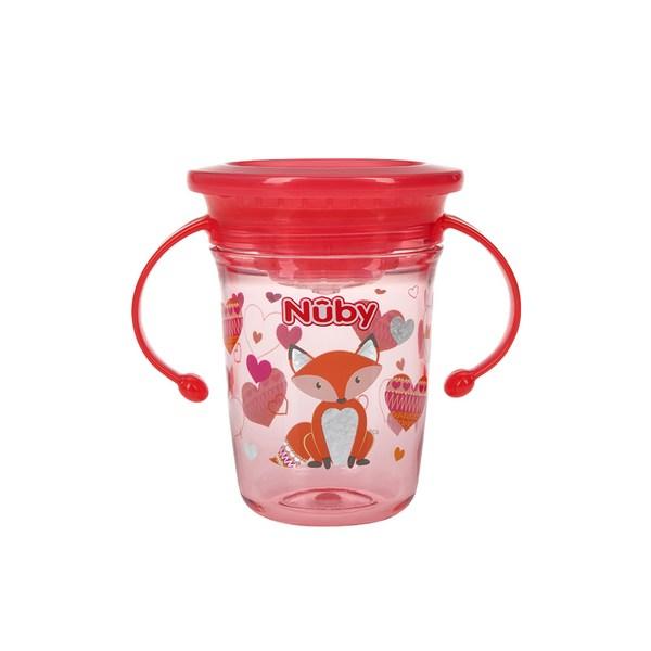 Nuby Tritan TT Glitter Teaching Cup Fox 240ml 10679, Pink, 1 Pc.