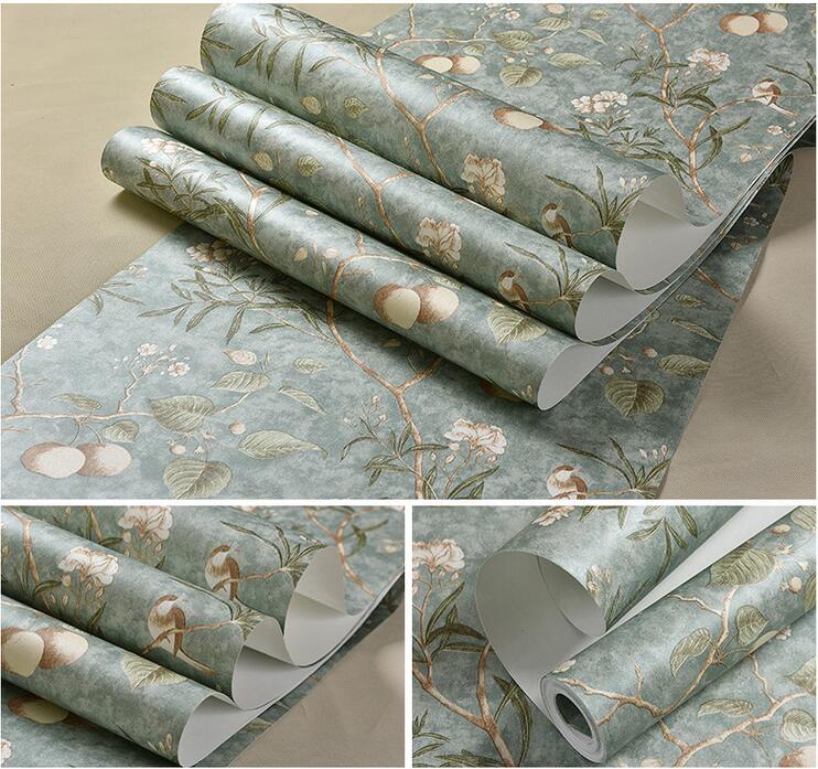 Beibehang Американские обои Ретро Обои с цветами яблони Спальня Гостиная Фон Чистая бумага Пасторальные обои