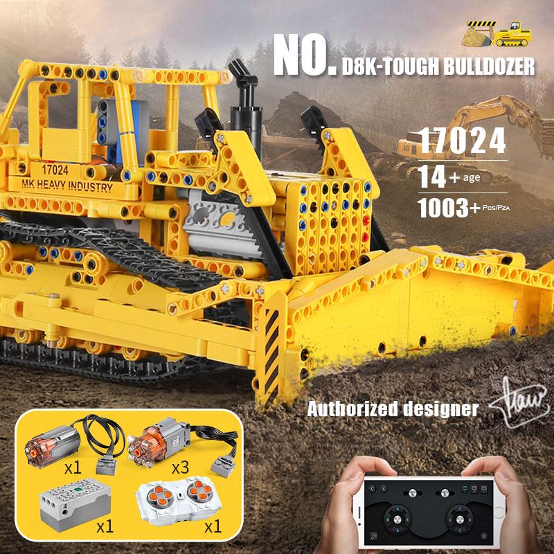 MOLD KING Технический автомобиль APP Бульдозер RC Caterpillar D8K Набор грузовиков Строительные блоки Кирпич Детская игрушка Рождественский подарок