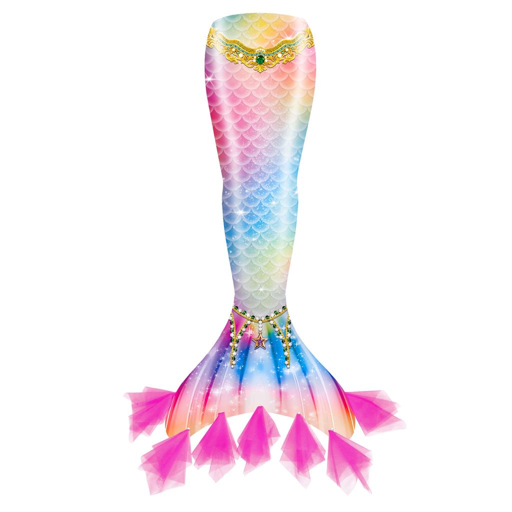 Girls Mermaid Swimsuit Mermaid Tail Princess Ariel Bikini Swimsuit Colorful Shiny Children's Swimsuit