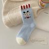 Plush Socks Female Cute Cartoon Puppy Hairball Cloth Label Medium Tube Socks Winter Plush Thickened Warm Sleep Socks