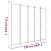 350204 vidaXL Room Divider 5 Panels Anthracite 250x220 Cm Fabric