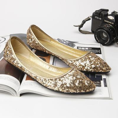 Модные золотые блестящие одинарные мокасины большого размера с неглубоким острым носком, слипоны, ленивые лоферы, блестящие пайетки, мягкие эспадрильи, женская обувь