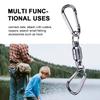 Magnet Buckle Fly Fishing Magnetic Net Release Clip Hanging Holder Lanyard Clip(Double, Silver)