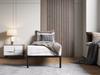 Stelaż Łóżka Bed Alu 80X200 Metalowy Drewniane Listwy Nowoczesny Czarny