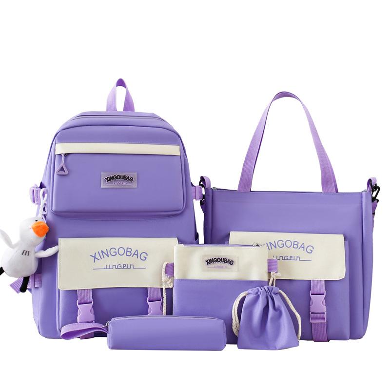 Студенческий школьный рюкзак с буквенным блоком, цветной женский рюкзак большой емкости, набор