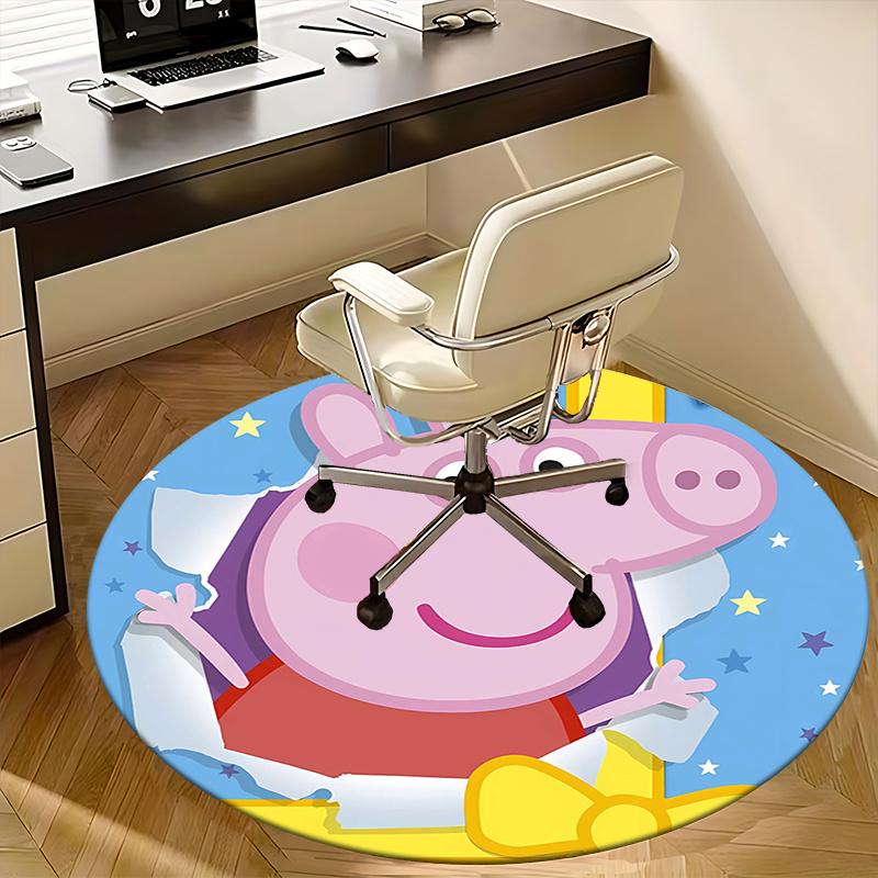 Peppa Pig Chair mat Round Rug-Office carpet, Non-slip, Suitable for Living Rooms, Bedrooms decor.1205033a