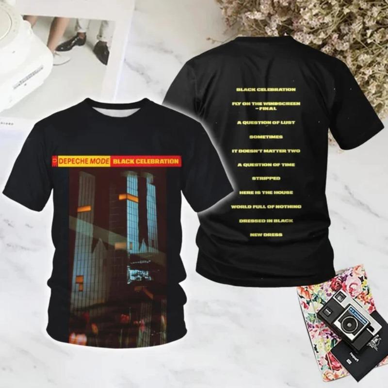 Популярная Рок-футболка Depeche Mode с 3D-печатью Летняя Новая Мужская Женская Хип-хоп Тренд Короткий Рукав Свободная Повседневная Оверсайз Y2k Топ