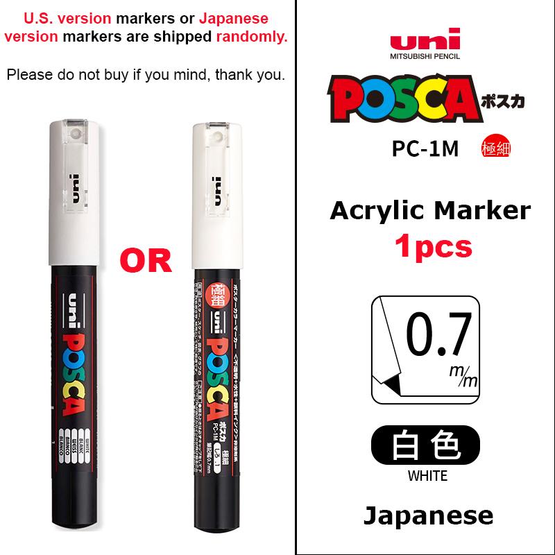 Маркер uni POSCA POP на водной основе, Ассорти цветов PC-1M/3M/5M Наконечники 0,7~2,5 мм Профессиональный акриловый маркер для художников и дизайнеров