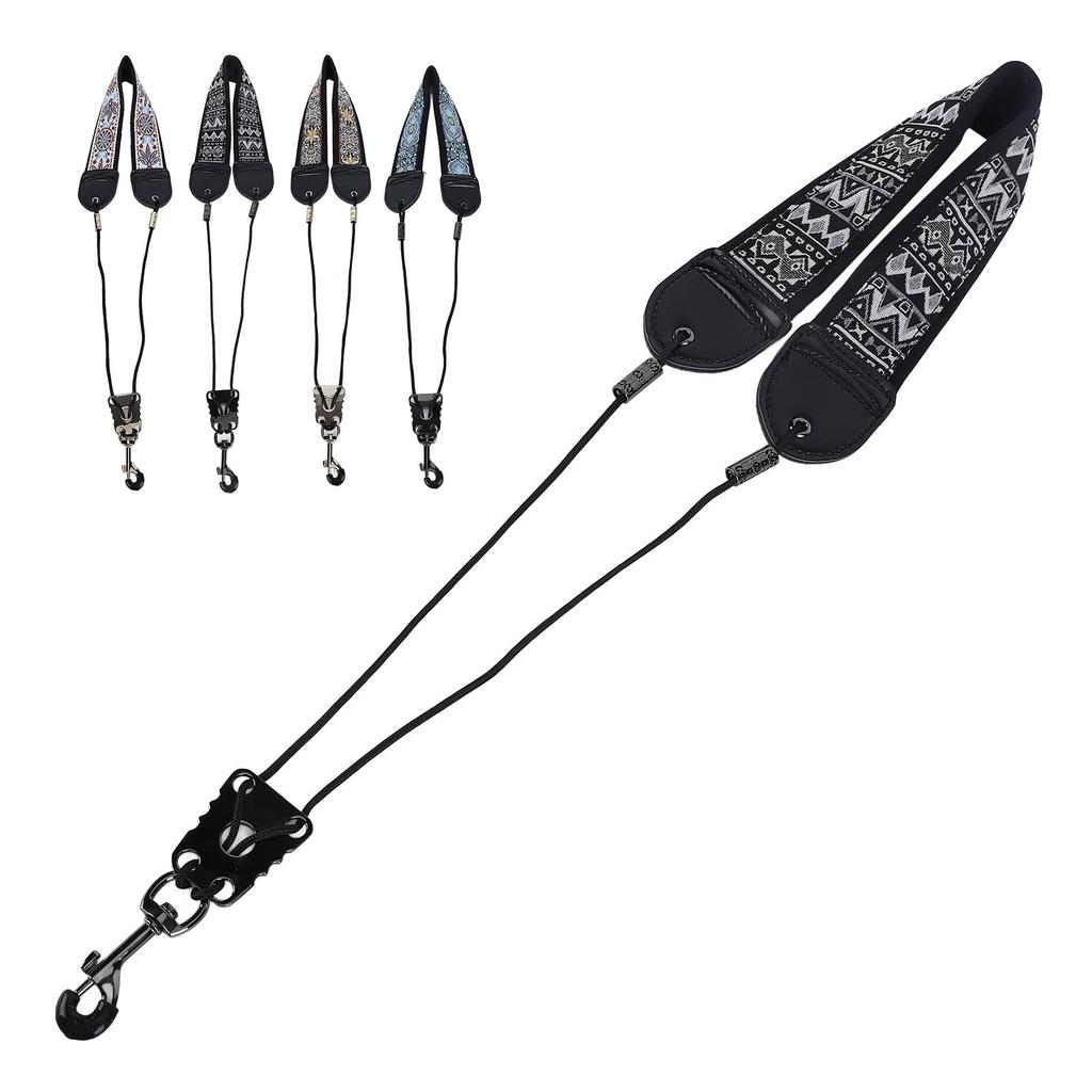 Ремень для шейного ремня с вышивкой для альт-тенор-саксофона, регулируемые аксессуары для инструментов с металлическим крючком