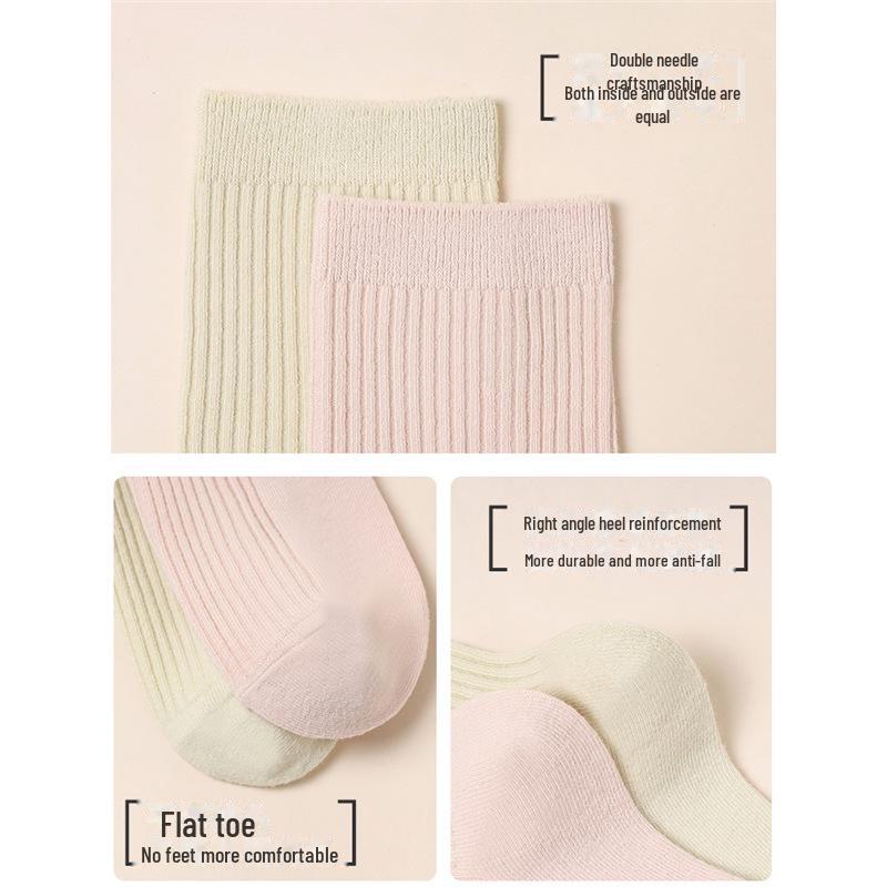 «2024 Новые женские носки средней длины с дезодорантом: Хлопок с защитой от скатывания на осень и зиму"