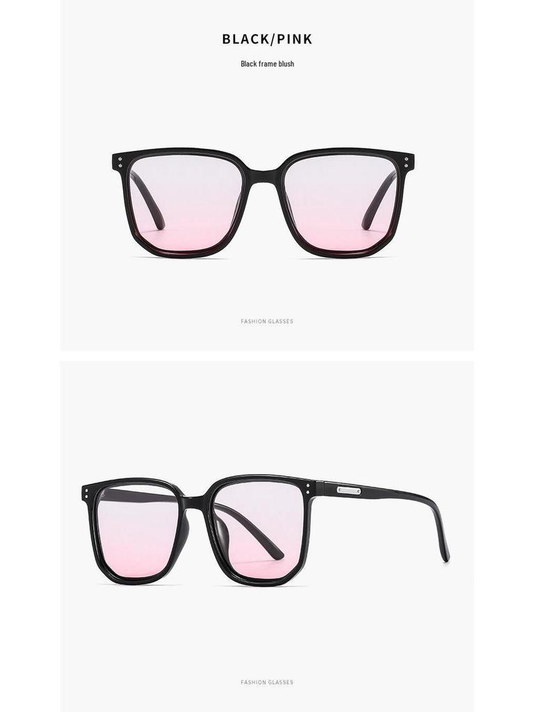 Большие квадратные солнцезащитные очки с градиентом заката для женщин – Премиальная защита от солнца с румяно-розовым оттенком