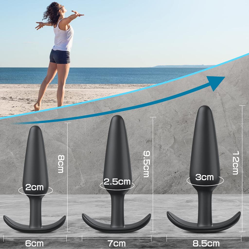 Hisecret Anal Plug Anal Development 3 Piece Set Beginner Anal Expansion Prostate Unisex Anal Plug Adult Goods Adult Toy