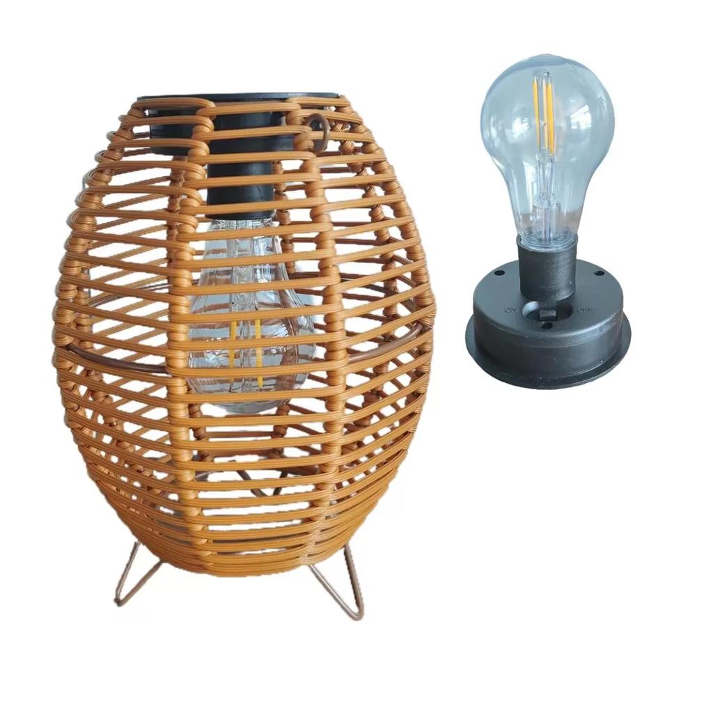 Уличный фонарь из искусственного ротанга на солнечной батарее, садовый балкон, украшение для двора, свечи, творческая атмосфера, люстра из бамбука