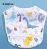 Waterproof Cotton Baby Bib: Reversible, Cartoon Design, Wash-Free Bib for Eating.