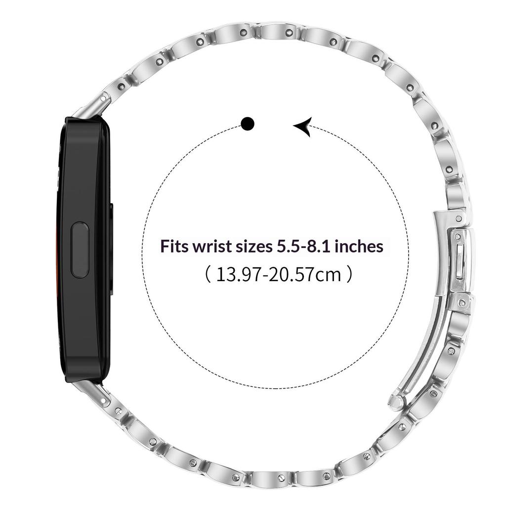 Металлический ремешок для часов Huawei Band 10/9/8, из нержавеющей стали с гальваническим покрытием, в форме жемчуга, наручный ремешок