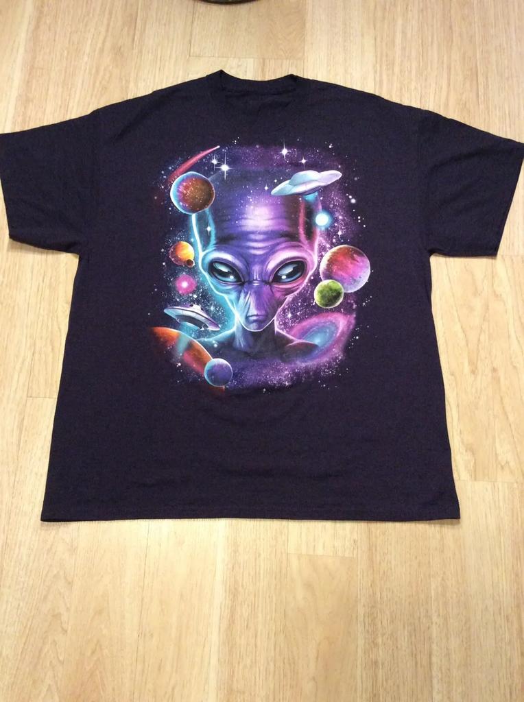 T Shirt 100 Cotton Unisex Size Xl Aliens Purple