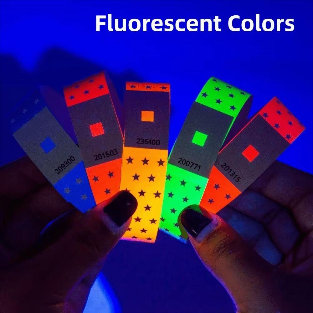 100PCS Synthetic Paper Disposable Wristband Fluorescent Party Wristbands Holiday Parties