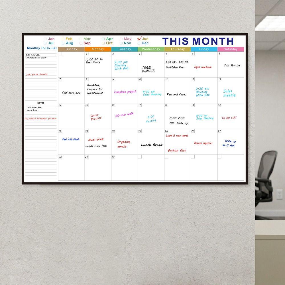 Reusable Monthly Planner Board Waterproof Whiteboard Calendar Dry Erase Calendar Planner School
