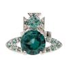 Vivienne Westwood Ismene Saturn Crystal Brass Earrings Unisex Earrings Green Silver 6201034M-02P427