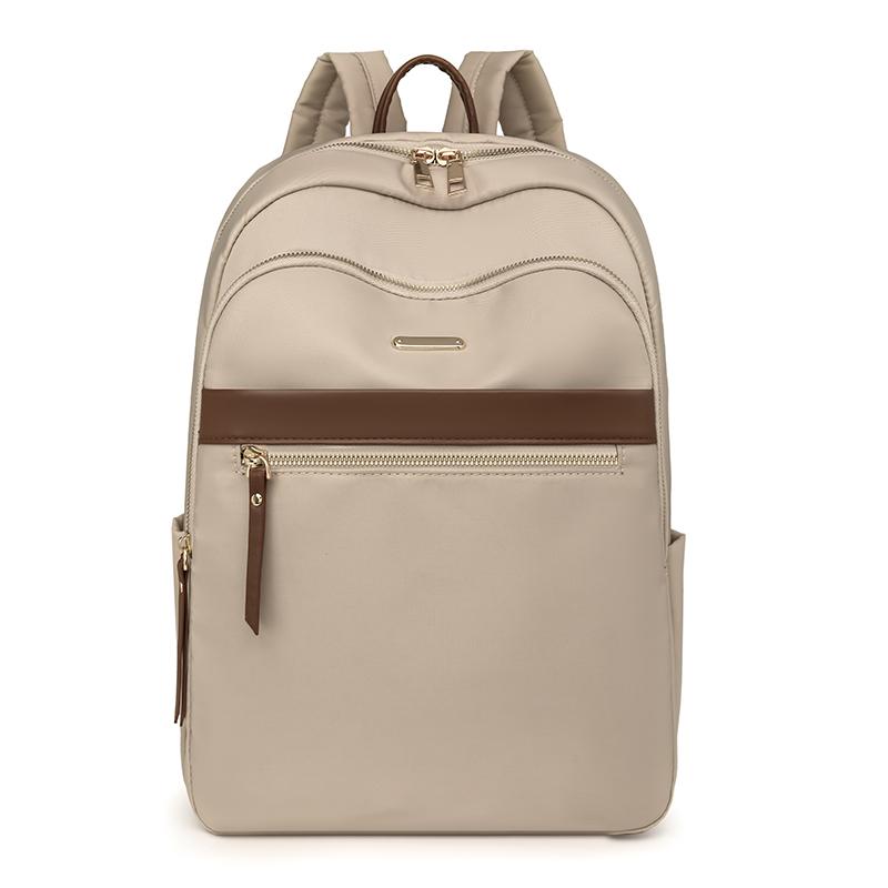 Nylon Color Block Backpack Women's Lightweight Travel Backpack Student Commuter Computer Schoolbag