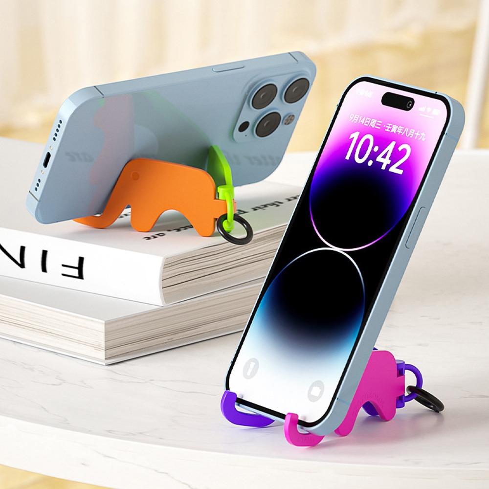 with Keychain Mobile Phone Holder Elephant Shape Cell Phone Bracket Key Ring Gift