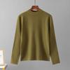 South Korea New Arrival Half Turtleneck Bottoming Shirt Autumn and Winter round Neck Solid Color Loose Long Sleeves Knitwear Inner Wear Sweater Women