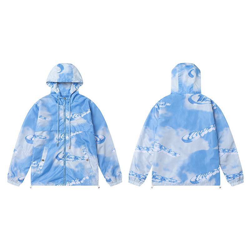 Trapstar Retro Stand Collar Blue Cotton Jacket with Small Logo Embroidery - Loose Fit Outerwear for Couples