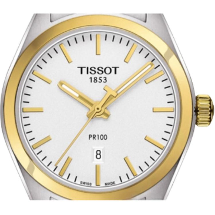 Tissot Коллекция PR100 Мужские кварцевые часы Часы 39 мм Белый циферблат Корпус из нержавеющей стали T101.410.22.031.00