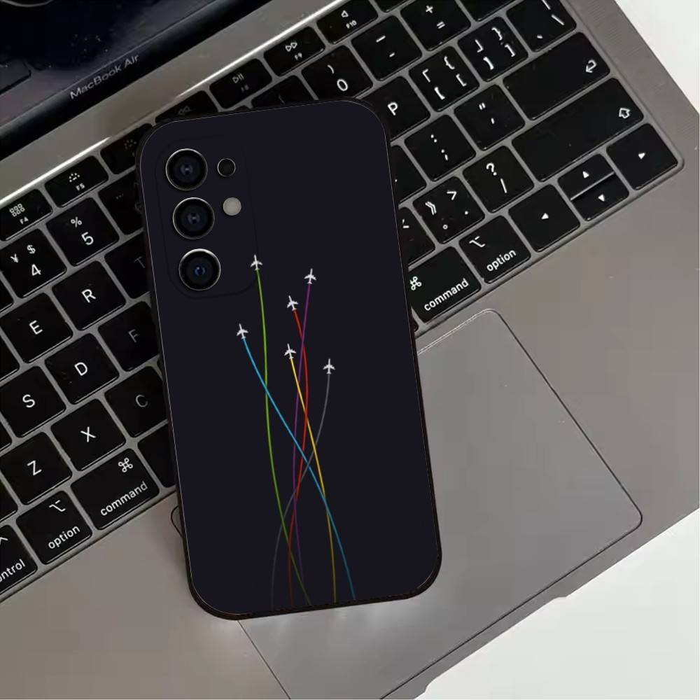 Креативный чехол для телефона в виде самолета для путешествий для Samsung S25, S24, S21, S22, S23, S30, Ultra, S20, Plus, Fe, Мягкий силиконовый черный чехол