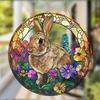 Easter Bunny Ornament Stained Acrylic Window Hanging Decoration Colorful Rabbit Art Ornament