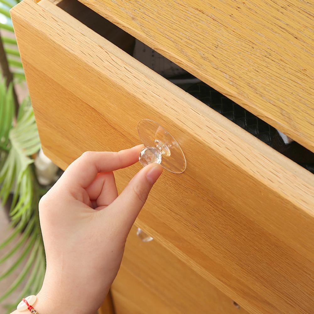 Transparent Cabinet Door Handle Plastics Punch Free Door Handle High Quality Drawer Window Handle