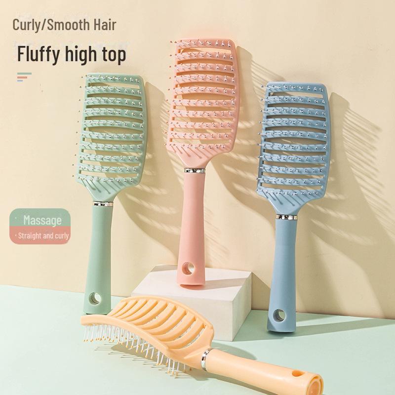 «Большая изогнутая полая расческа для девочек — пушистая щетка для большого объема с массажной дугой»