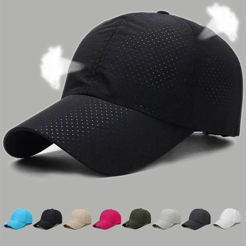 Новая летняя мужская женская кепка Snapback с сеткой, быстросохнущая, солнцезащитная кепка, дышащая кепка, регулируемая уличная кепка