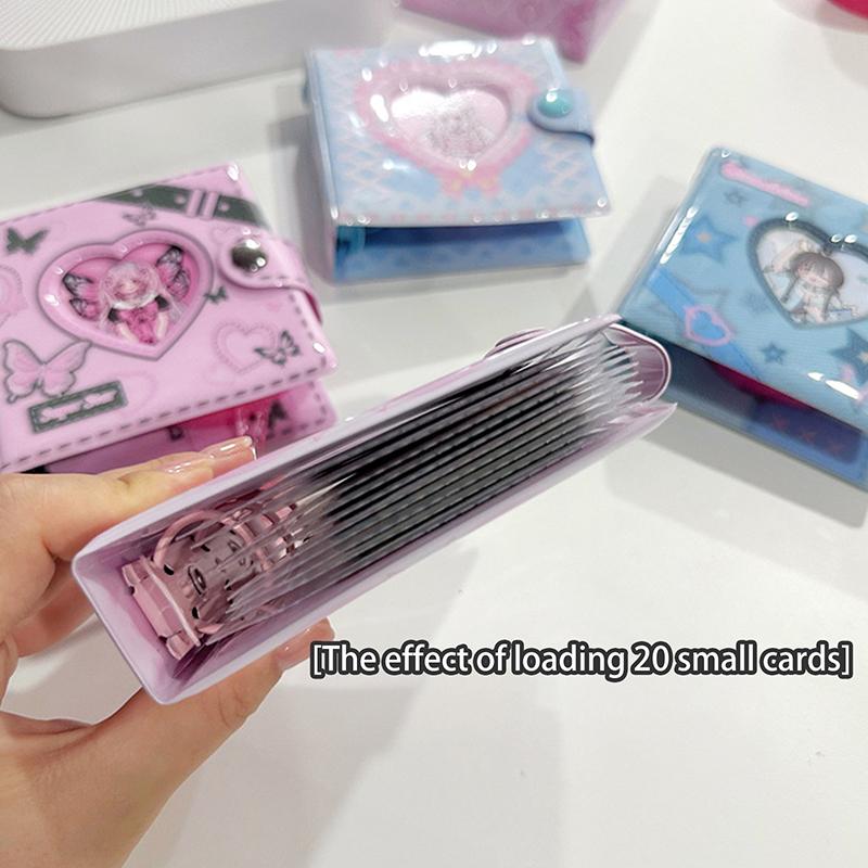 Sweet Lace Denim Style Mini Card Album Portable 3 Inch Photocard Binder Detachable Loose-Leaf Small Card Storage Bag