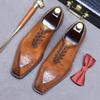 Fashion New Men's Shoes Italian Formal Shoes Oxford Men's Handmade Genuine Leather Laser Carved Business Party Shoes 37-46