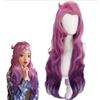 Аниме-игра, вьющийся парик с волной серафина, карнавальный костюм KDA, термостойкие синтетические волосы, женские розовые, смешанные, фиолетовые, длинные парики