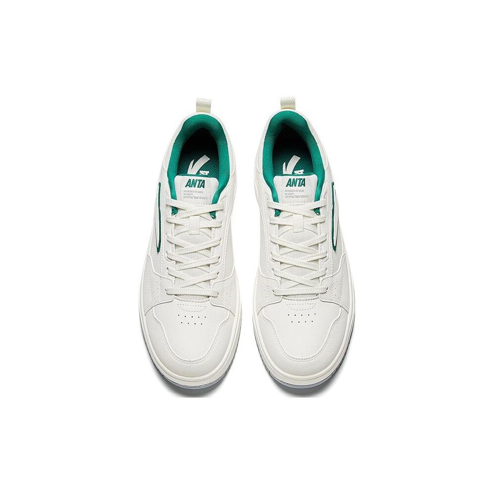 Anta Comfortable Non-Slip Durable Low-Top Sneakers Men Sneakers White Green 112348011-1