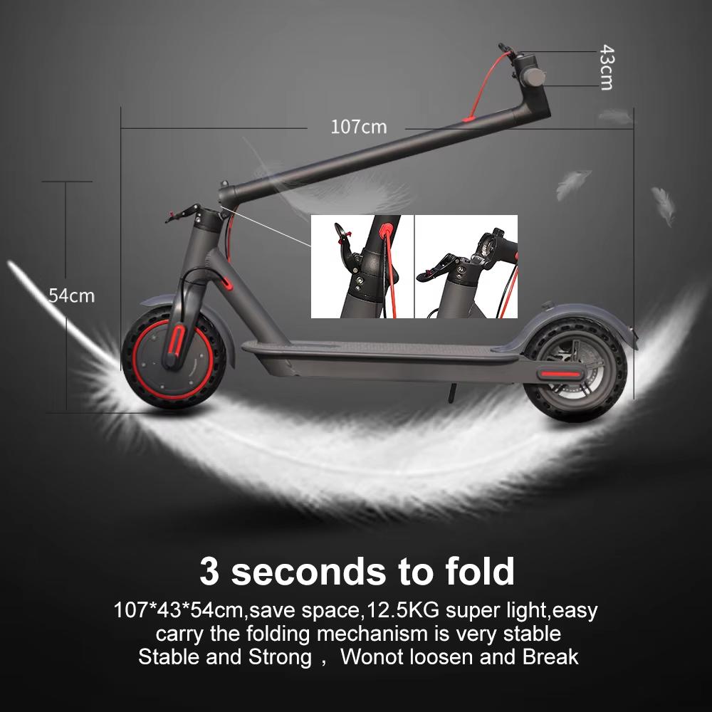 Portable 12.5kg AOVOPRO 350W Foldable Electric Scooter 8.5 Inch Solid Tire IP65 Waterproof Adult Escooter USA Stock