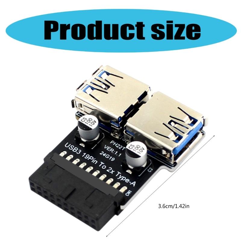 19/20Pin to hanceUSB Adapter Output 19Pin Header Converters Data Transfer Board for PC Desktop Motherboards Connectors