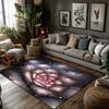 Ковер Tuniu Floral Galaxy, узор из роз темно-розового цвета, нескользящий коврик для пола дома для гостиной, спальни