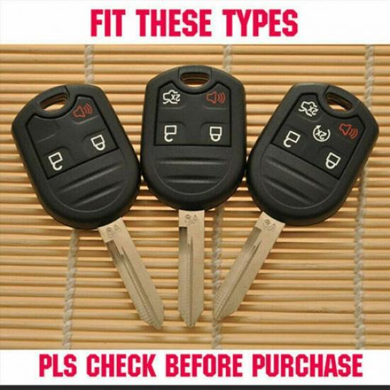Leather Car Key Fob Case Cover Holder For FORD FOCUS FUSION EDGE EXPLORER F150