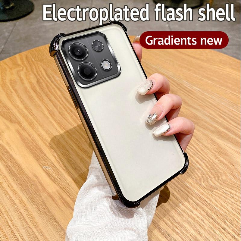 Чехол для Xiaomi Redmi Note 13 Pro 4G Чехол для телефона Xiaomi Poco M6 Pro 4G Блестящий блестящий силиконовый объектив камеры Мягкая задняя крышка