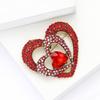New Fashionable Alloy Rhinestone Hollow Heart Brooch with Elegant Temperament, Fashionable Women's Chest Flower Jewelry