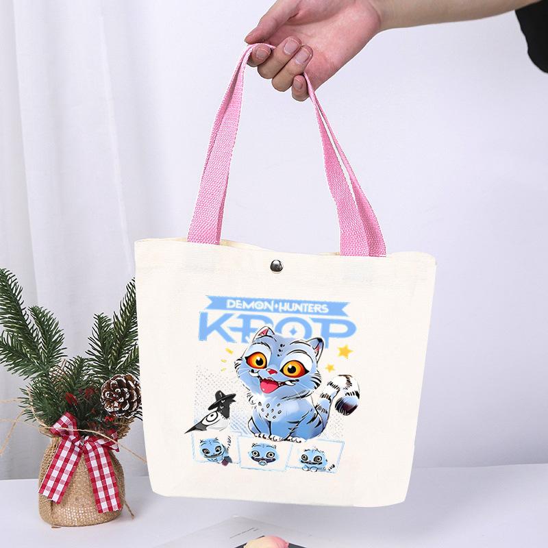K-Pop Anime Cartoon Printed Student Large Capacity Portable Shoulder Bag Casual Canvas Bag
