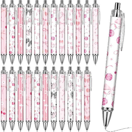 Dog Ballpoint Pens Gifts - School Office Retractable Supplies 24 Pcs Cute Gifts Bulk Black Ink Smooth Fine Point Writing Pen Colorful Graduation