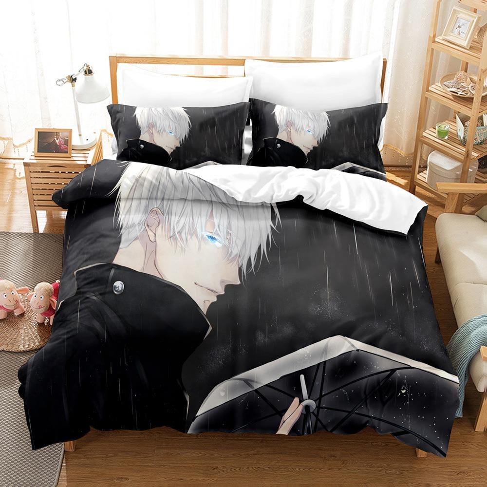 Anime Jujutsu Duvet Cover pillowcase Bedding Bedroom Decoration Children Gift adult Single Double bed Large SizeZip Duvet Cover